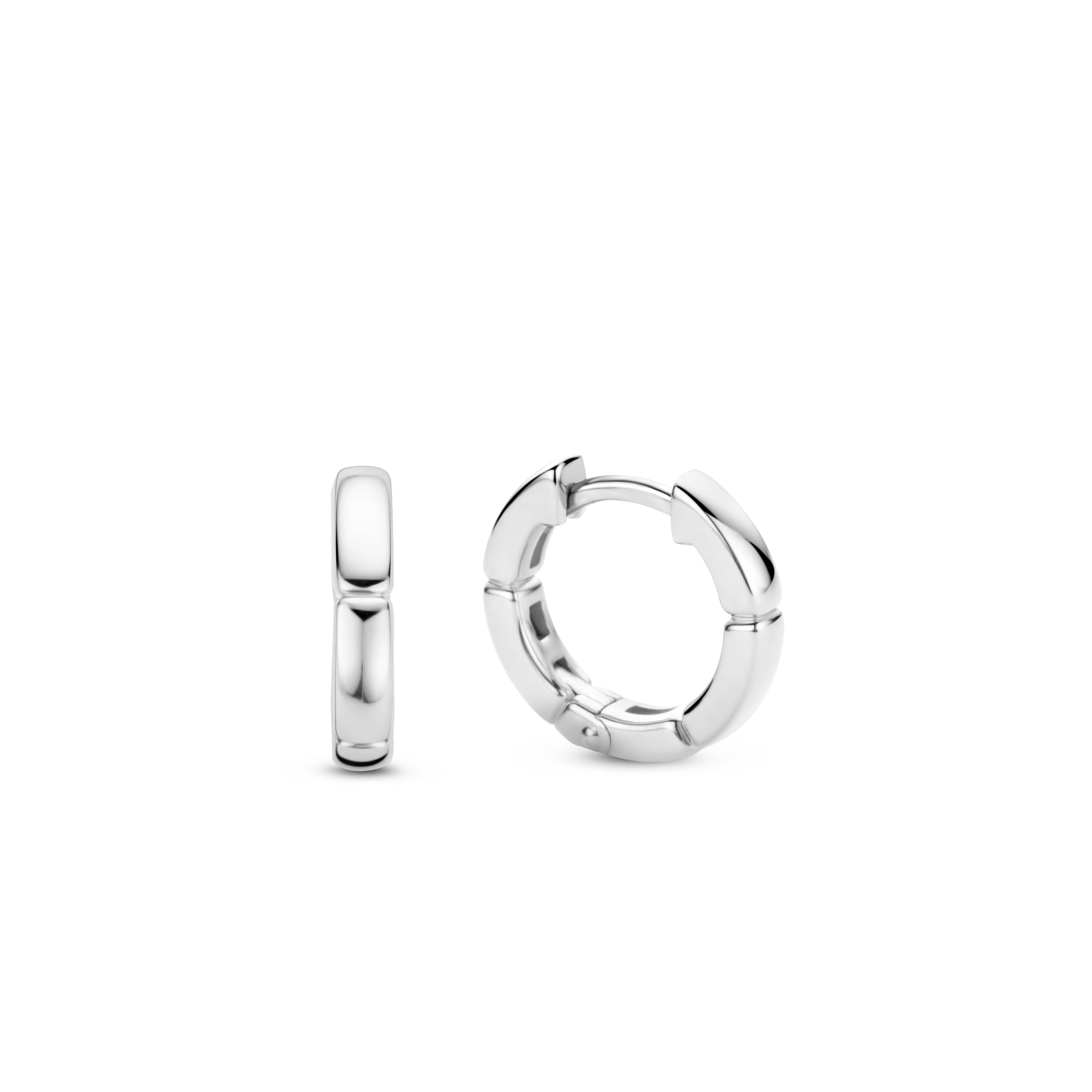 Silver Link 15MM Huggie Earrings