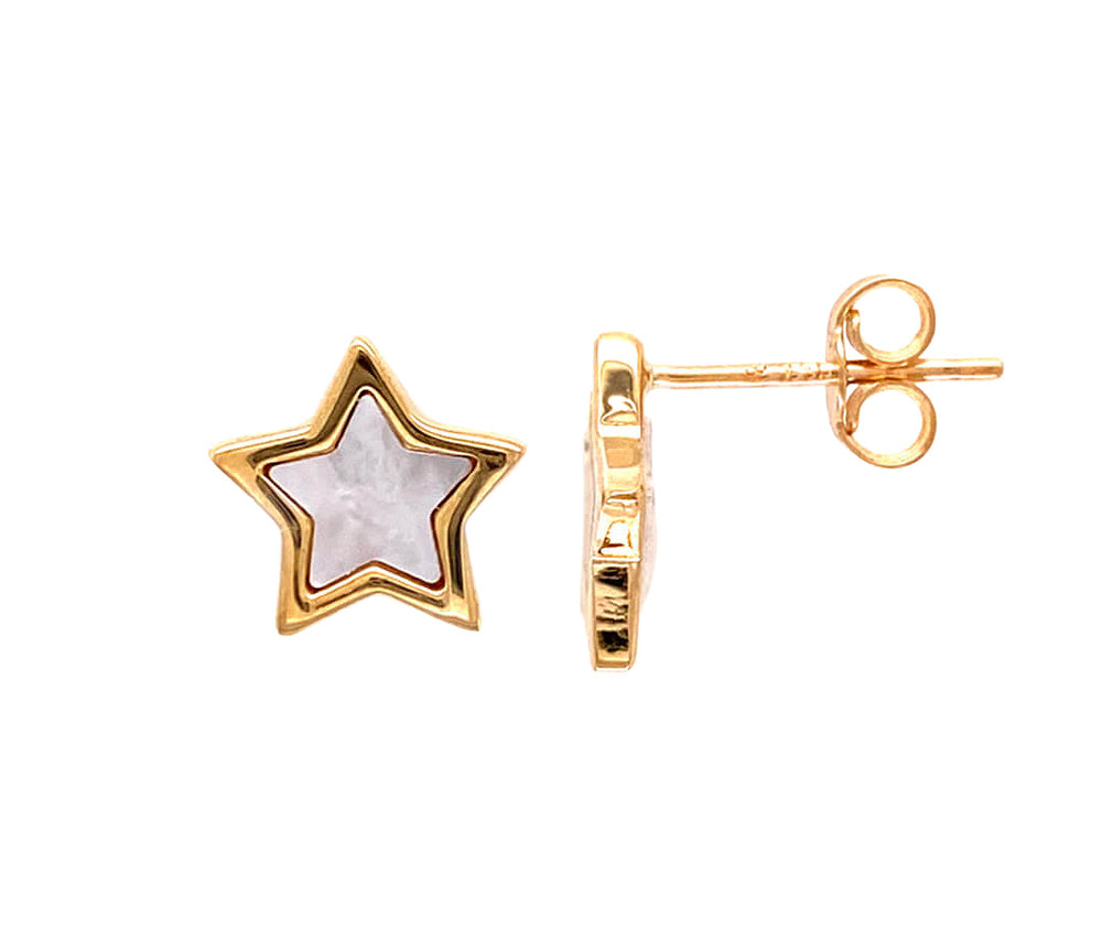 Mother Pearl Star 8MM Stud Earrings