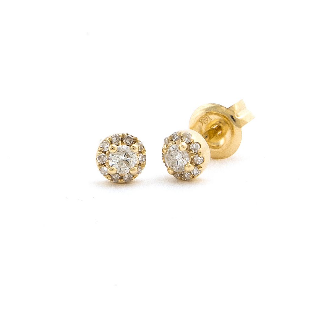 Diamond Halo Stud Earrings