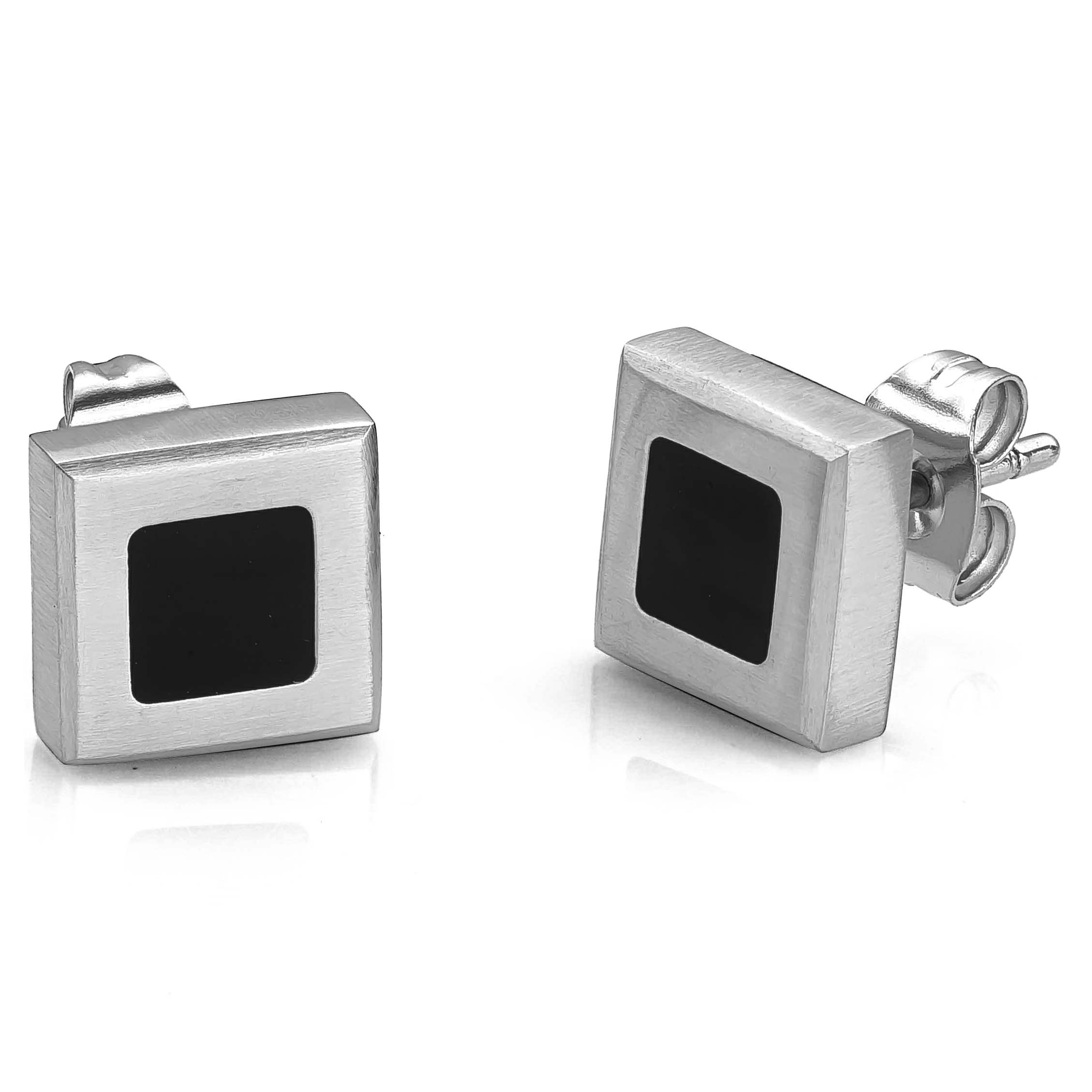 Square Stud Steel Earrings