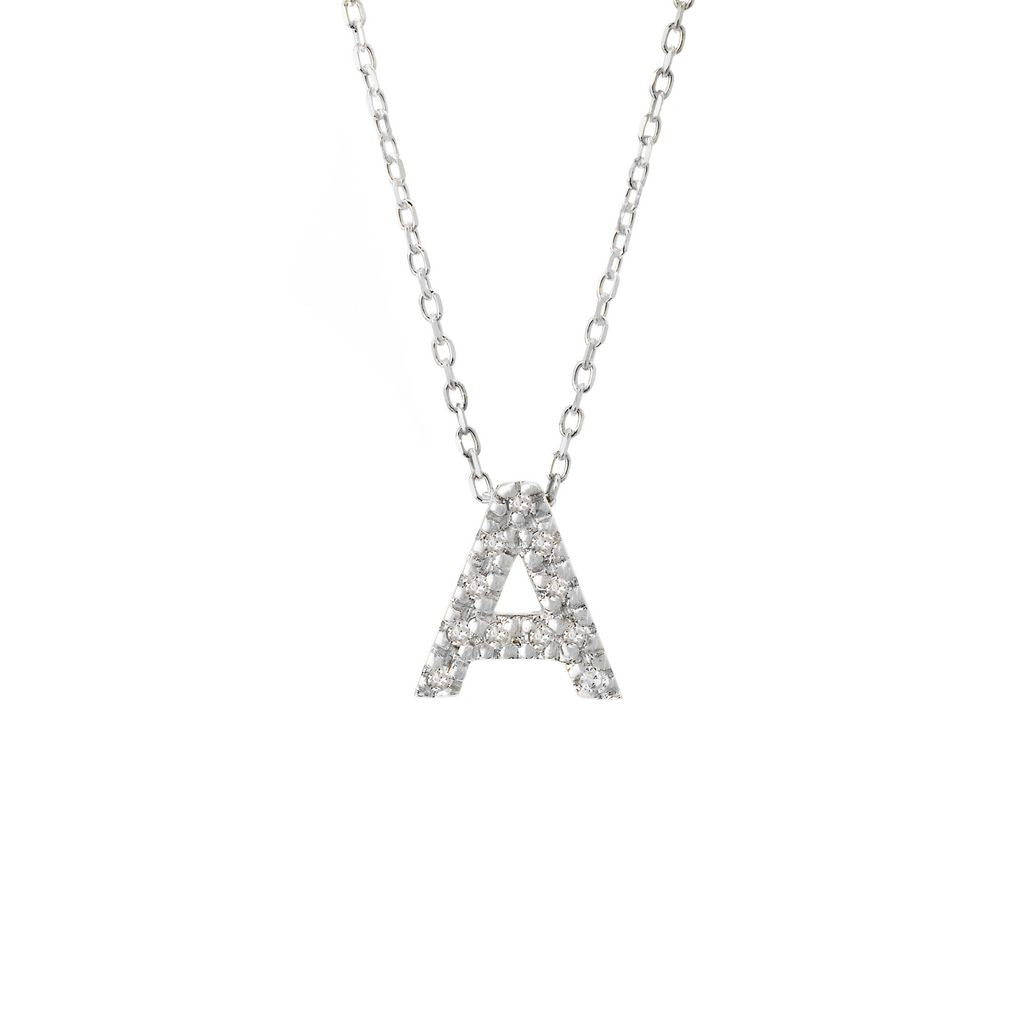7mm Diamond Initial Necklace