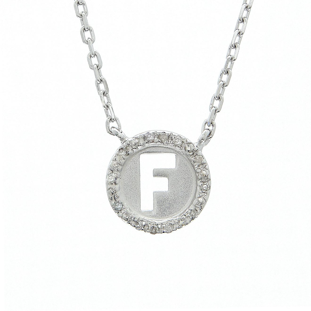 Diamond Initial Circle Necklace