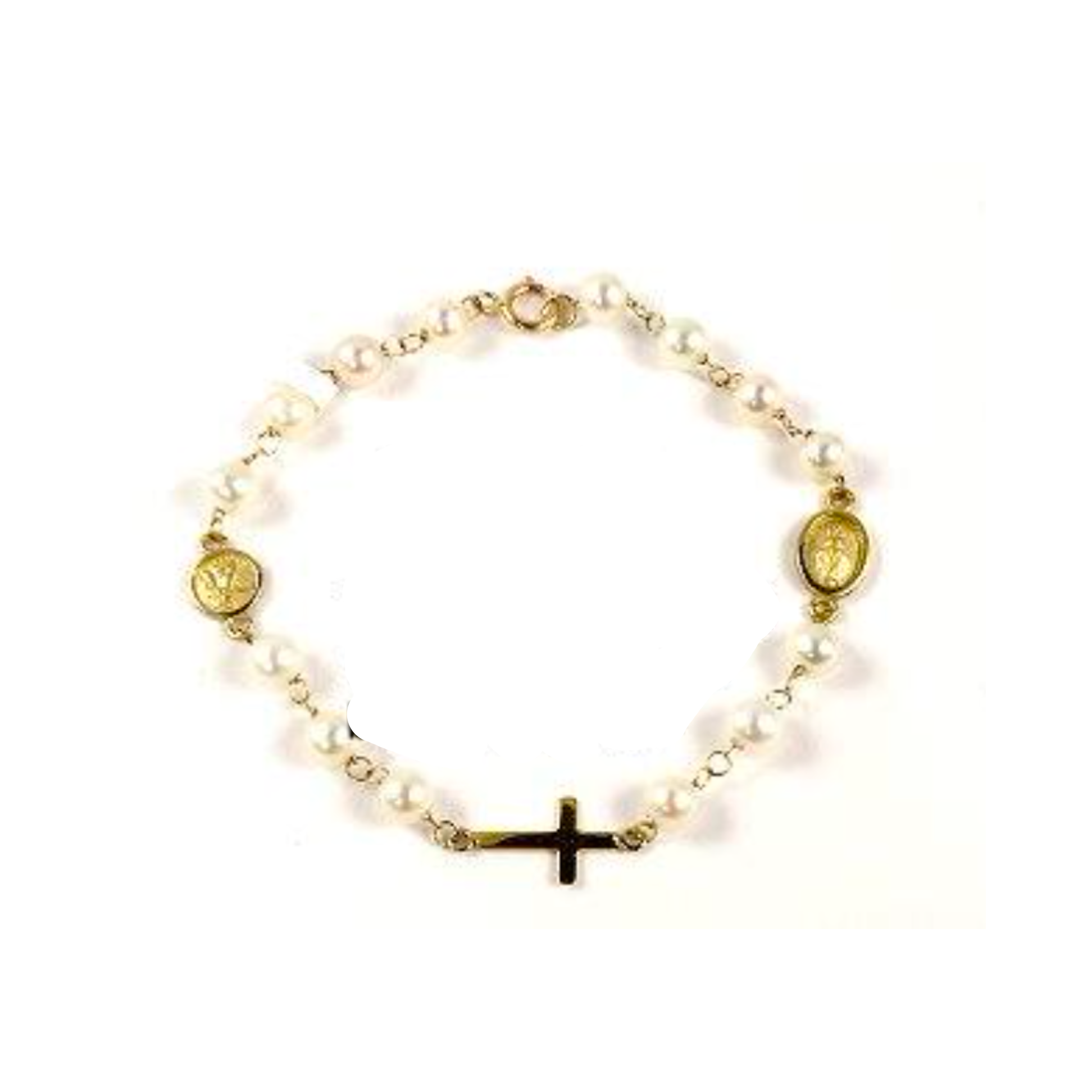 Cross, Virgin, Angel Pearl Kids Bracelet