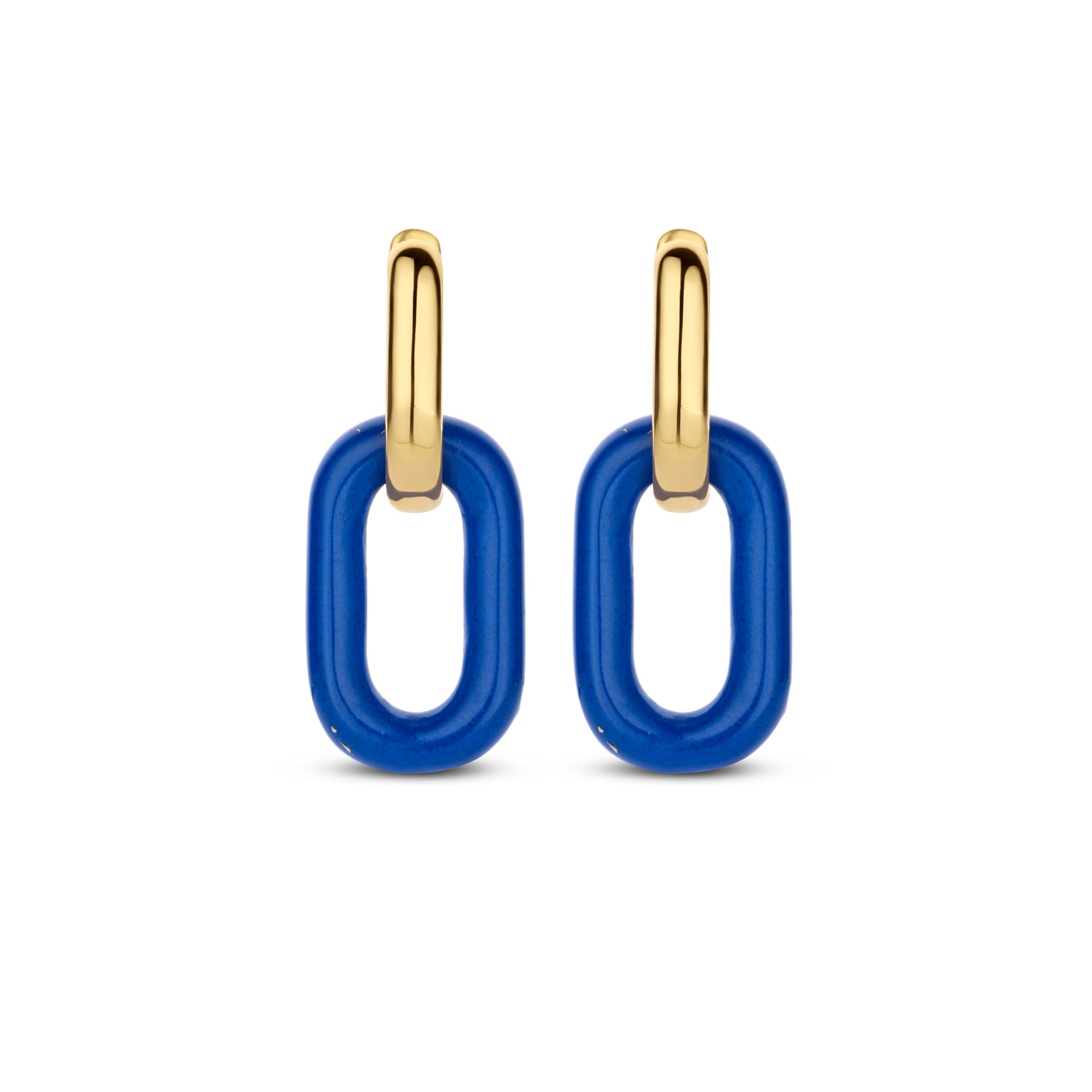 Small Link Blue Earrings