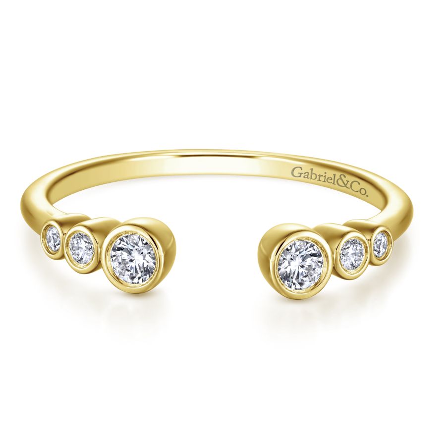 Open Diamond Bezel Set Yellow Gold Ring