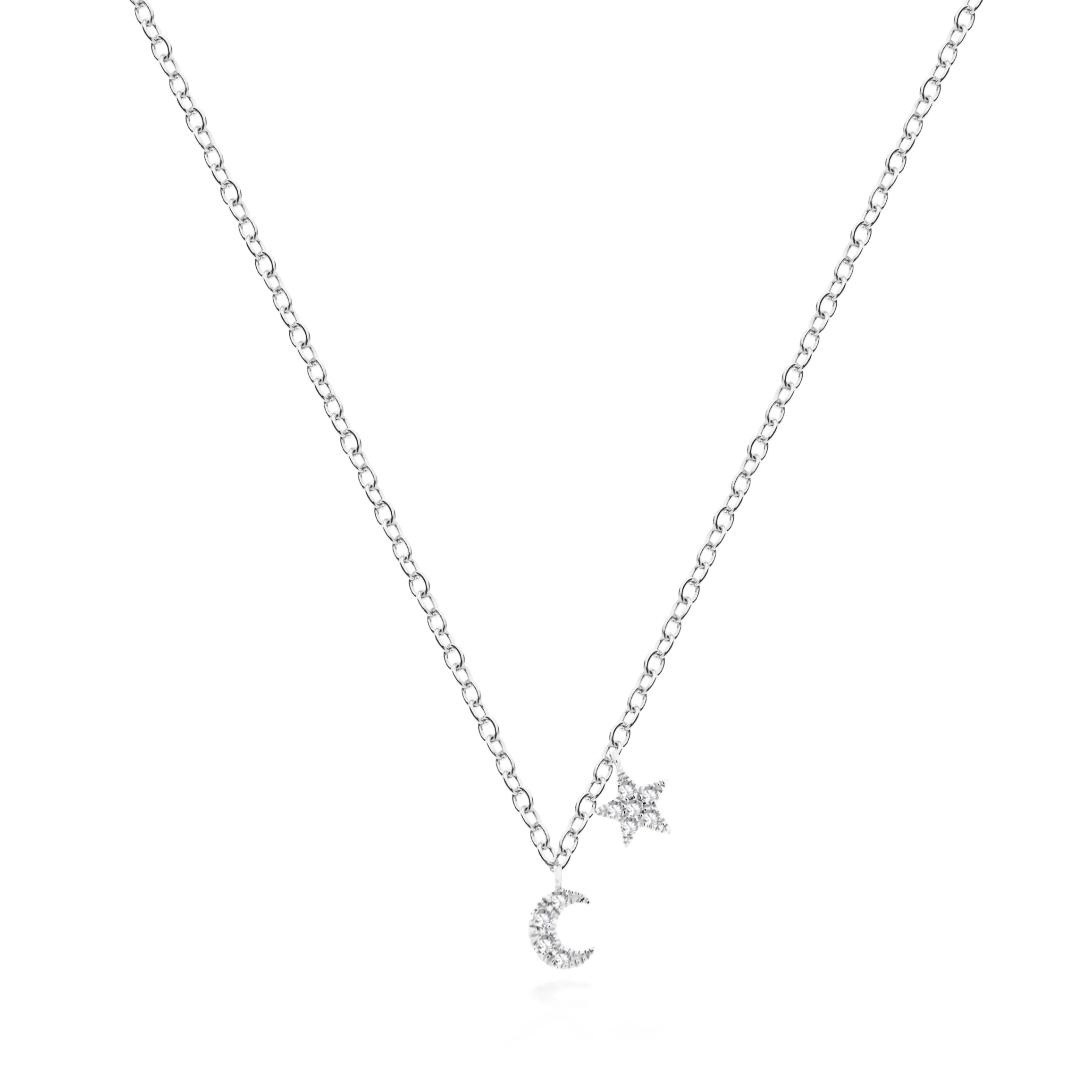 Dainty Moon and Star Necklace