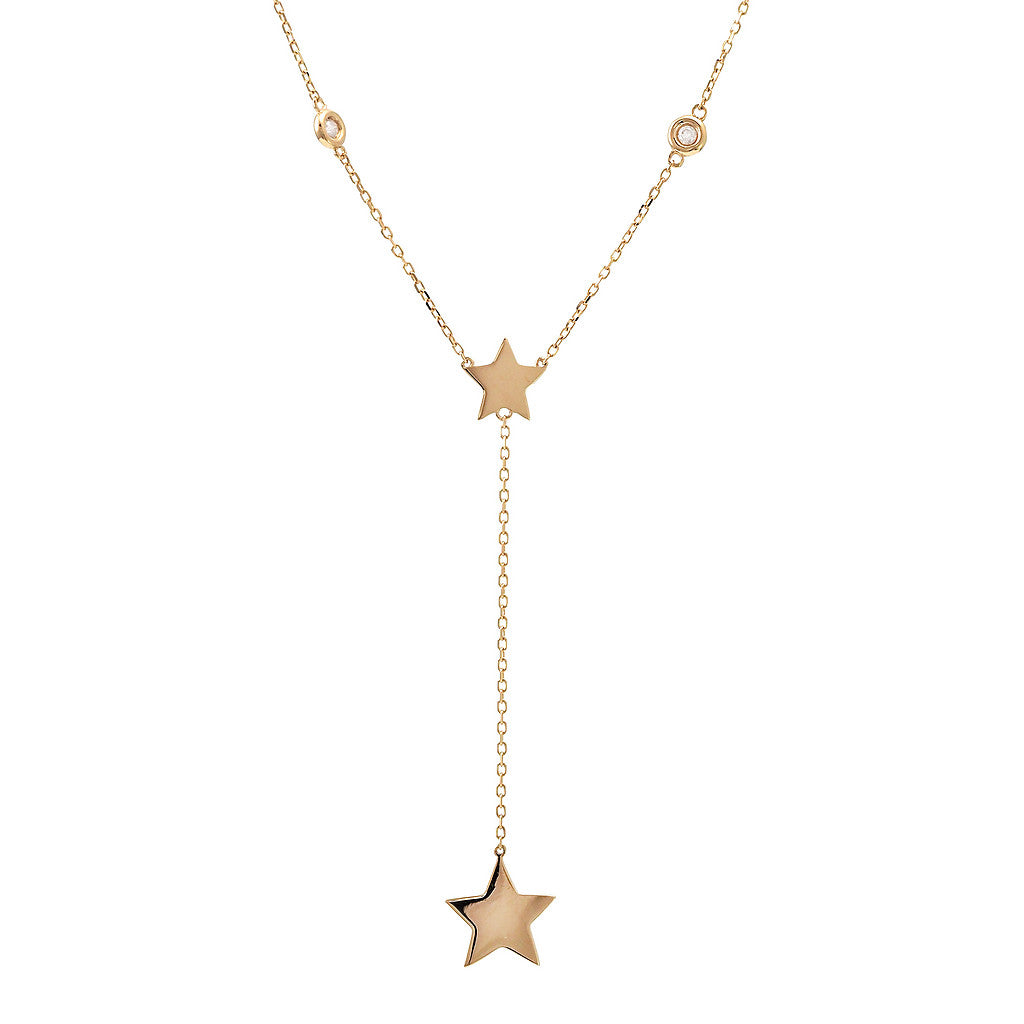 Star and Diamond Lariat Necklace