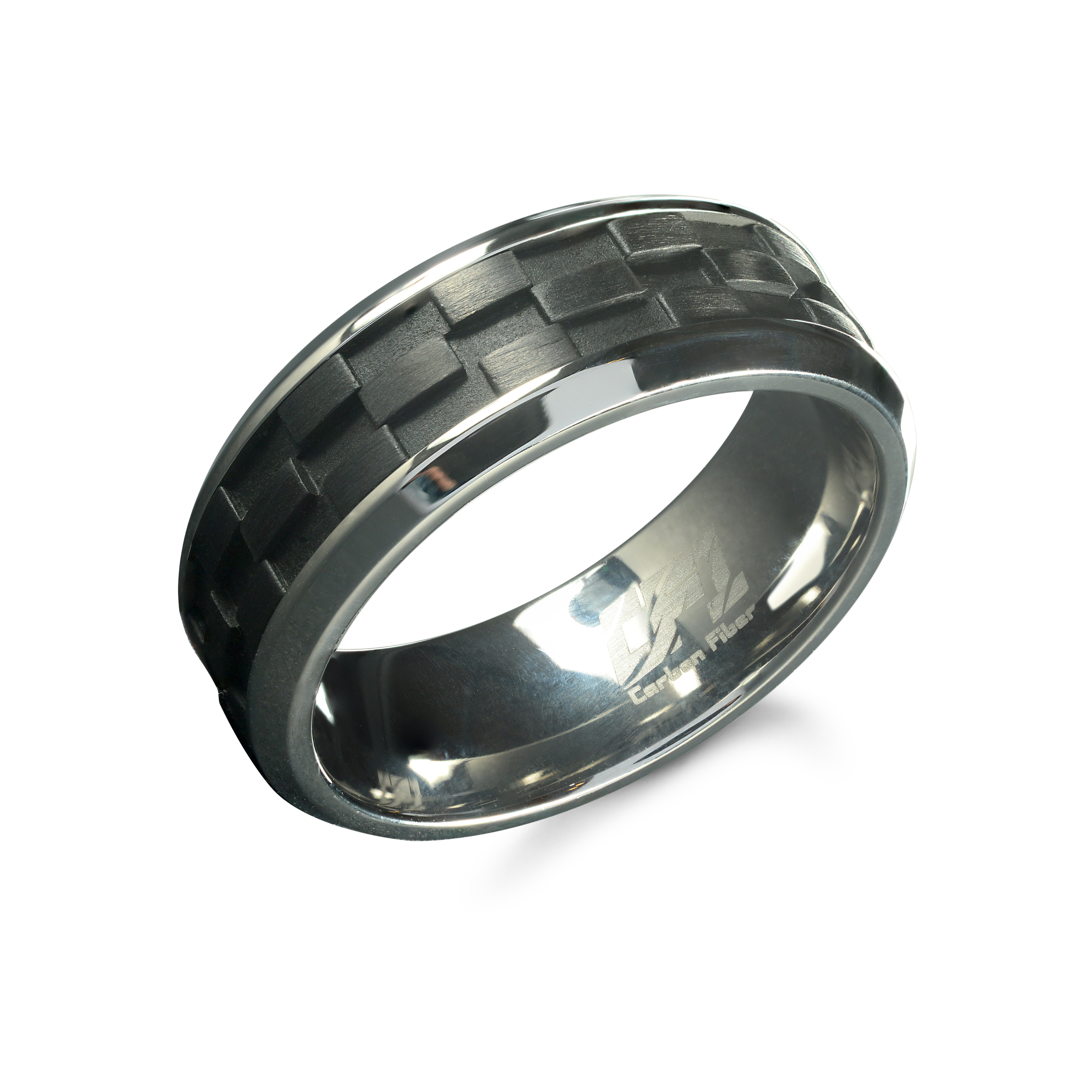 Black Carbon Fiber 8mm Ring