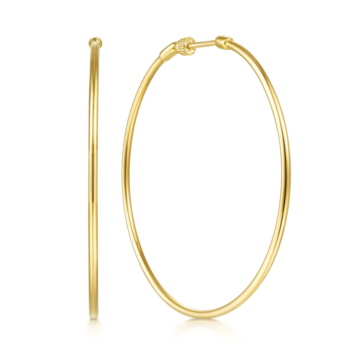 50mm Yellow Gold Hoop Earrings