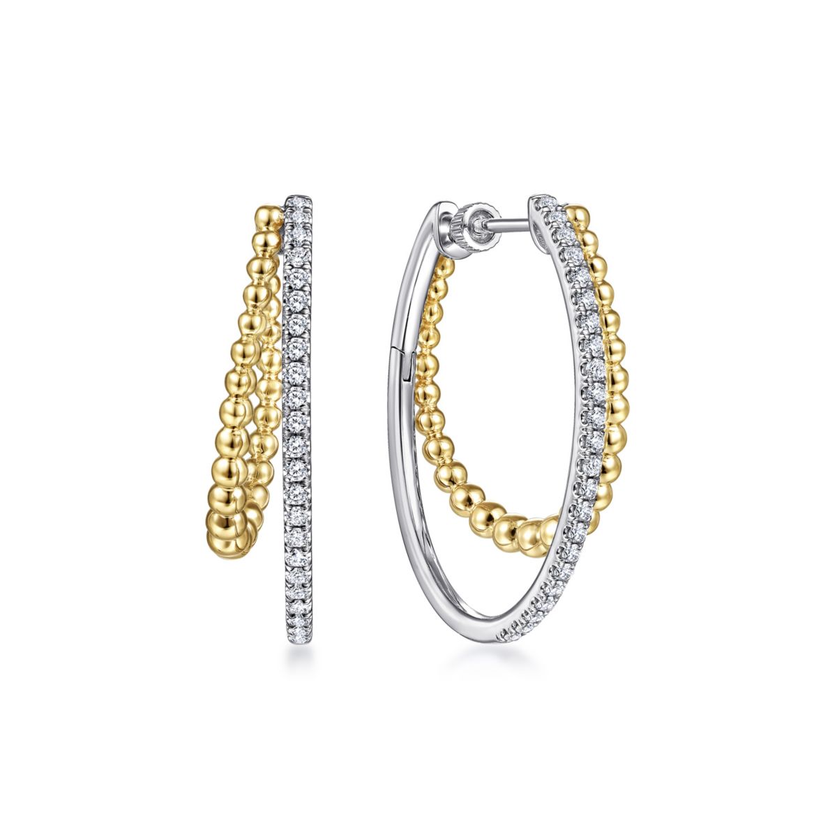 30MM Beaded Diamond Hoop Earrings