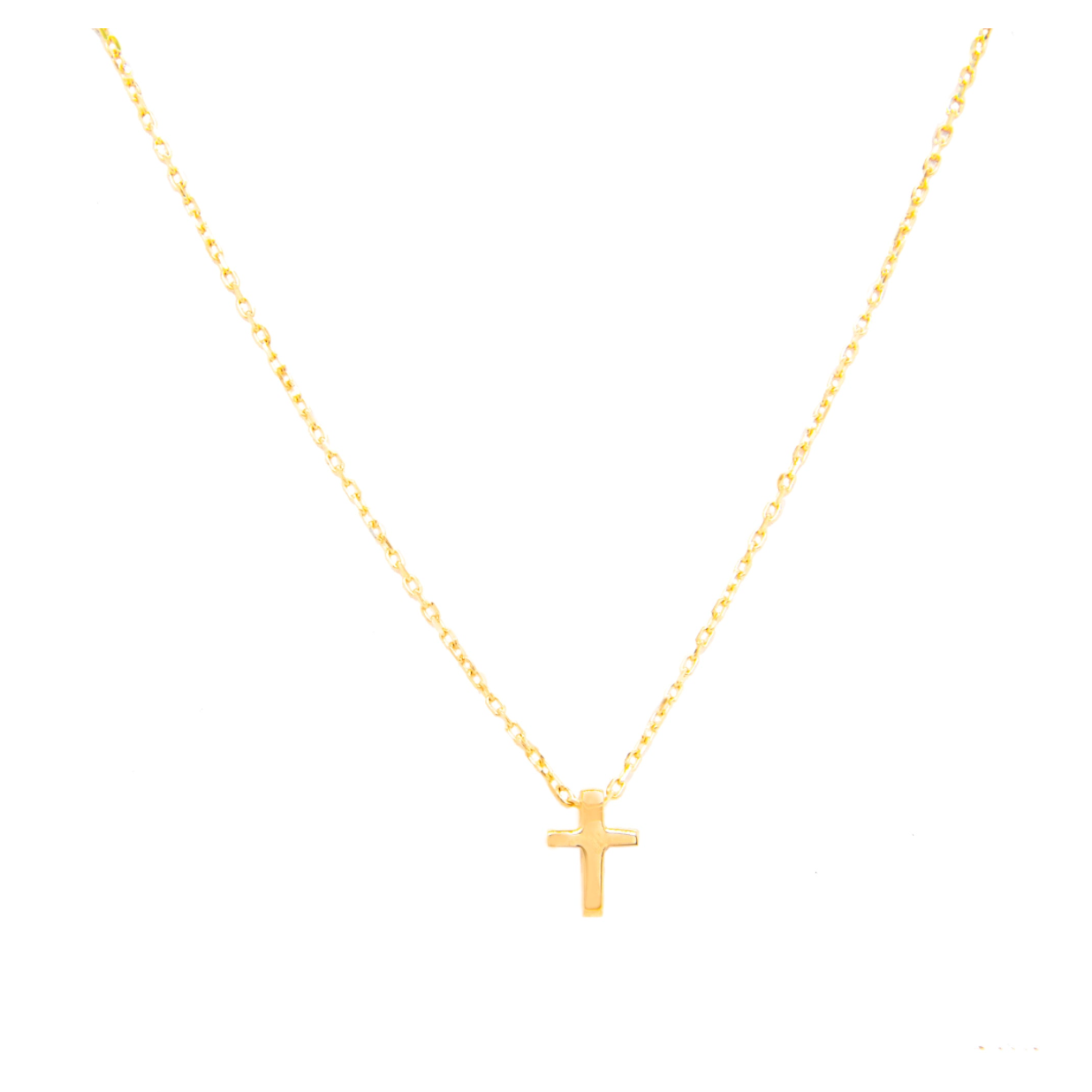 Mini Gold Cross 8MM Necklace