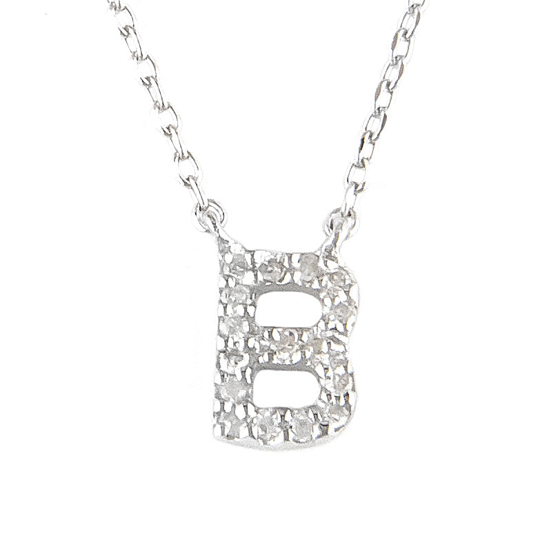 6mm Diamond Initial Necklace