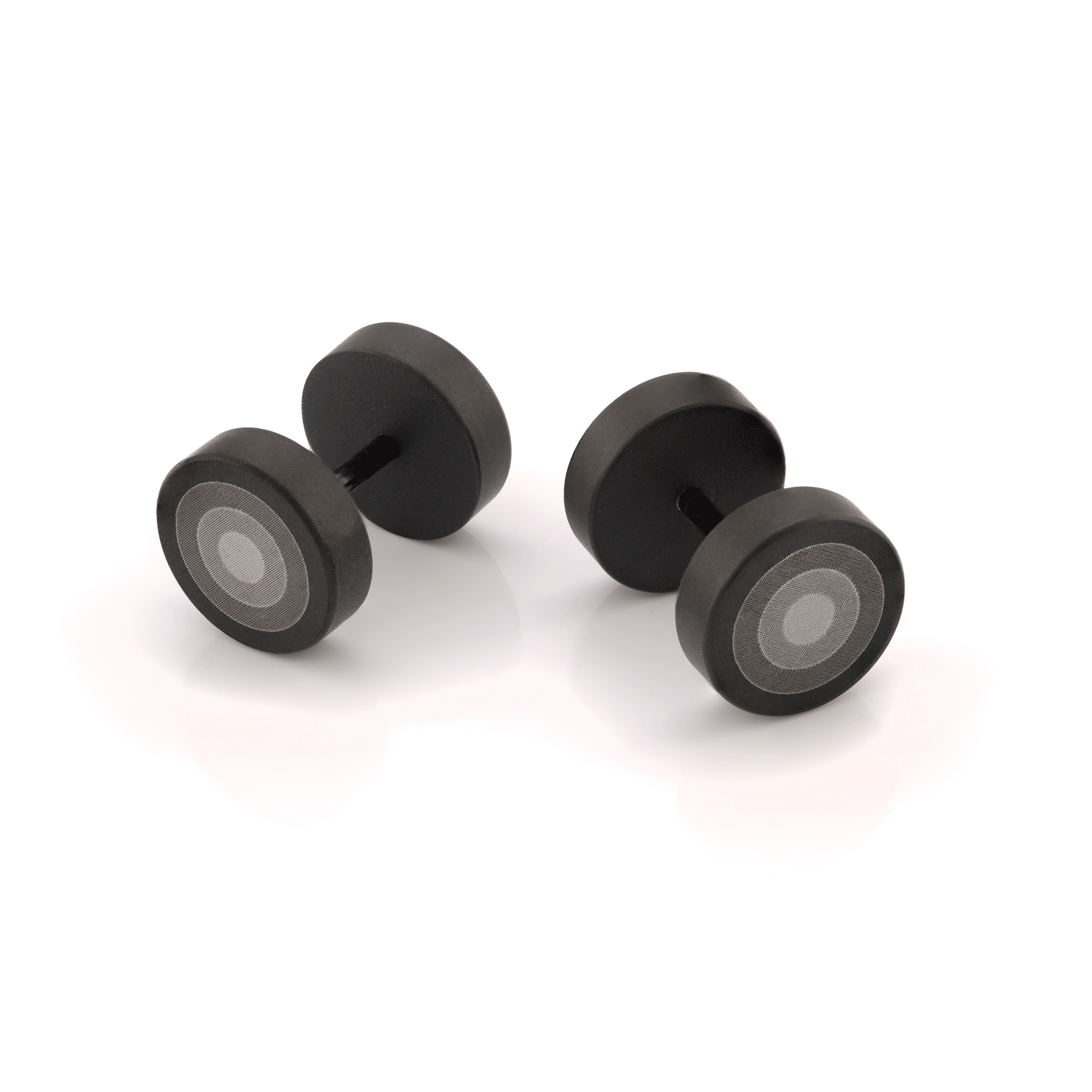 Black Steel Gradient Stud Earrings