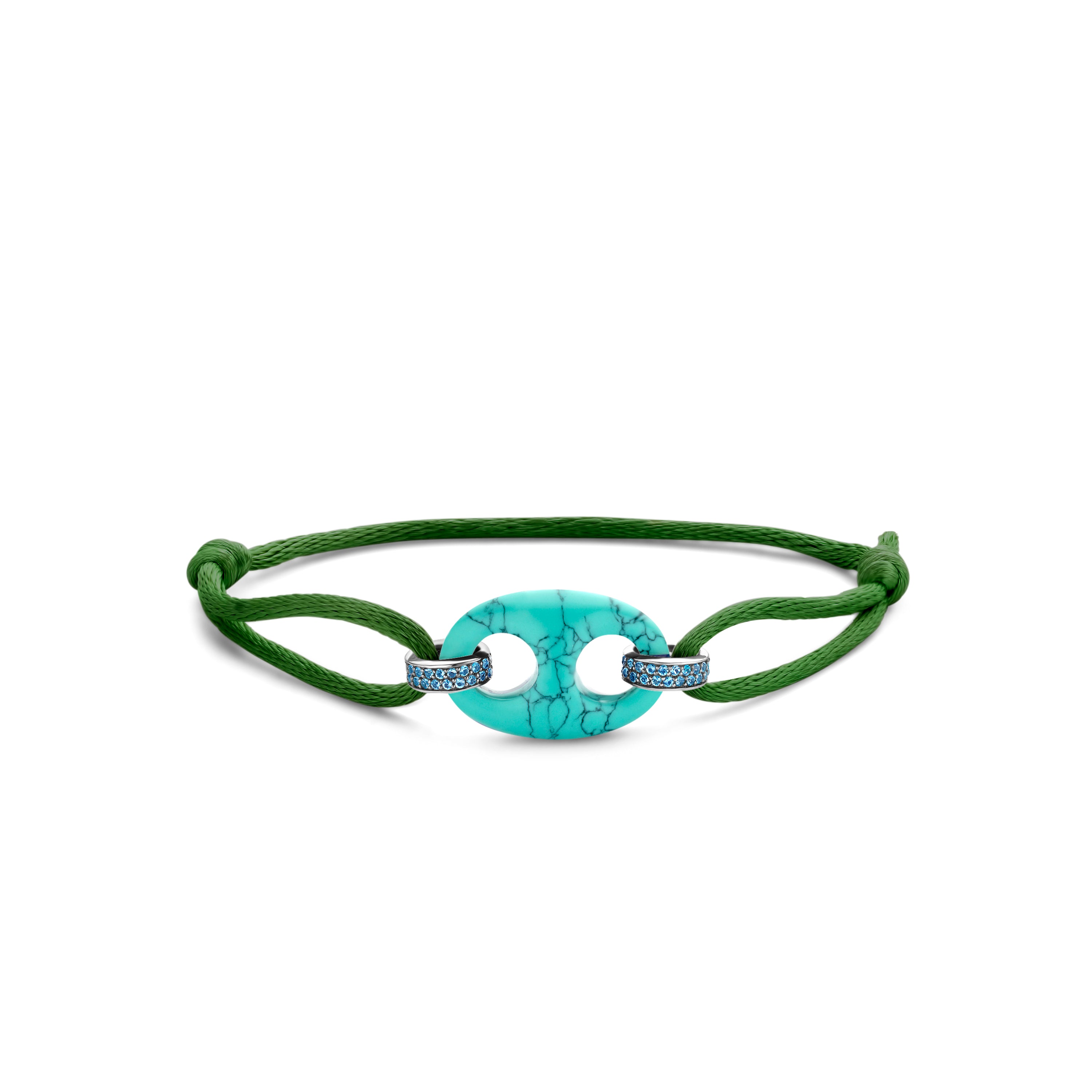 Puffed Mariner G-Ucci Turquoise Blue CZ Bracelet