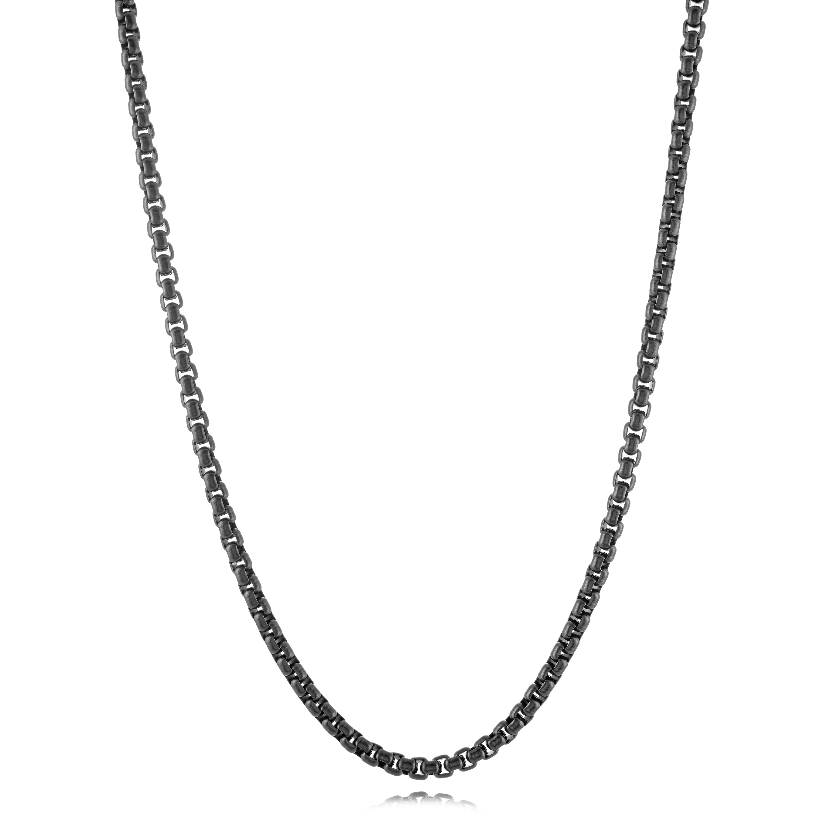 3.5MM Matte Black Round Box Chain