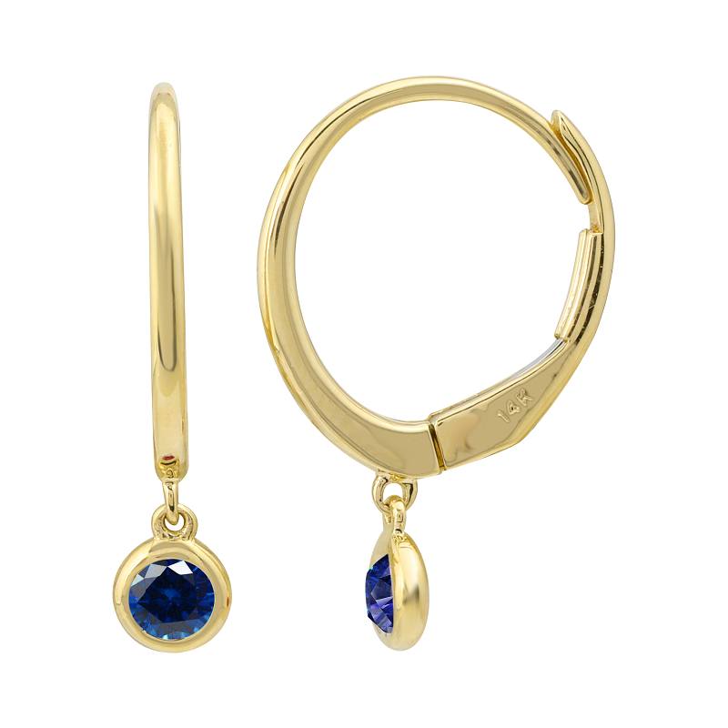 Blue Sapphire 12MM Huggie Earrings