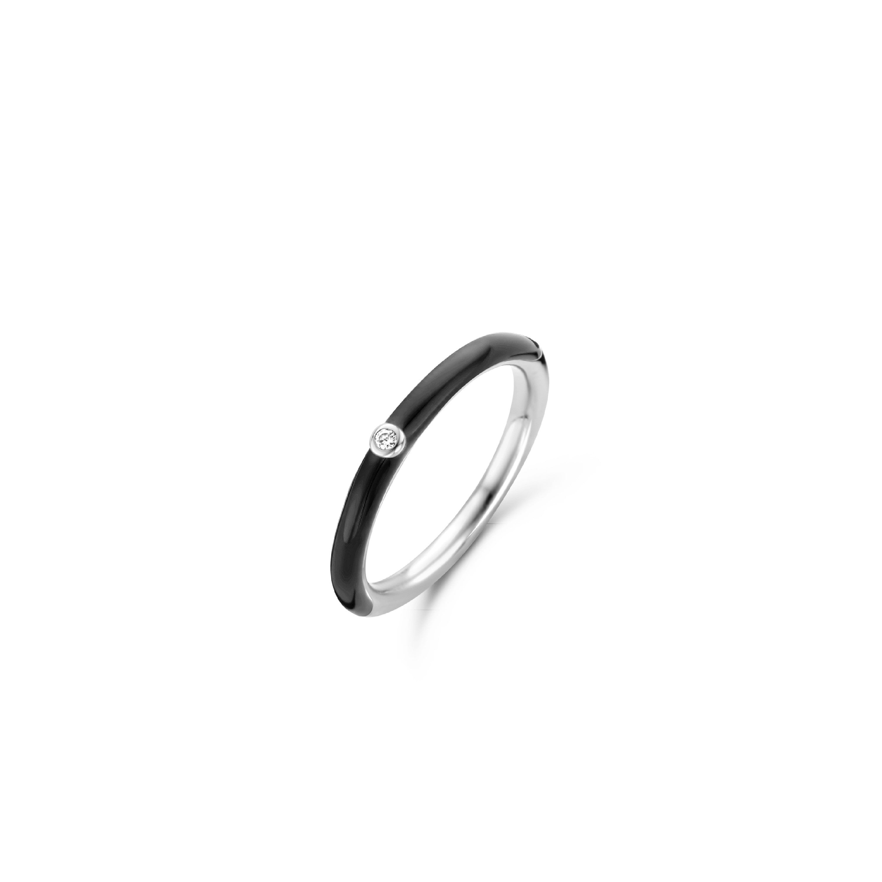 Radiant Black Enamel Ring