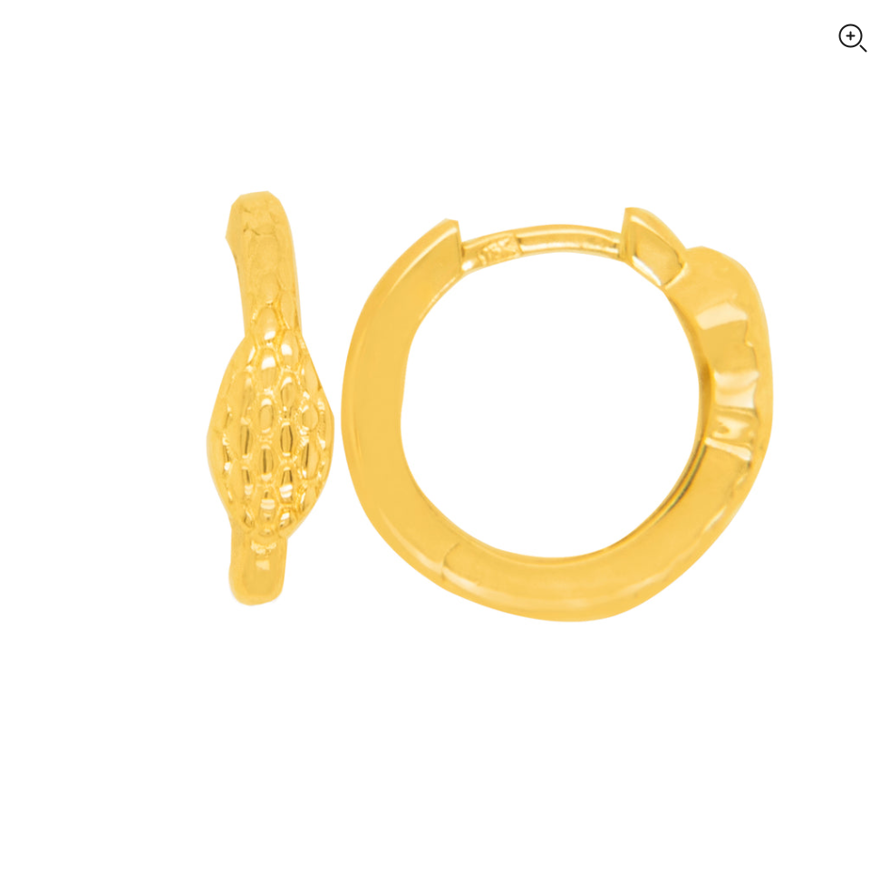 18K Yellow Gold Snake Earrings