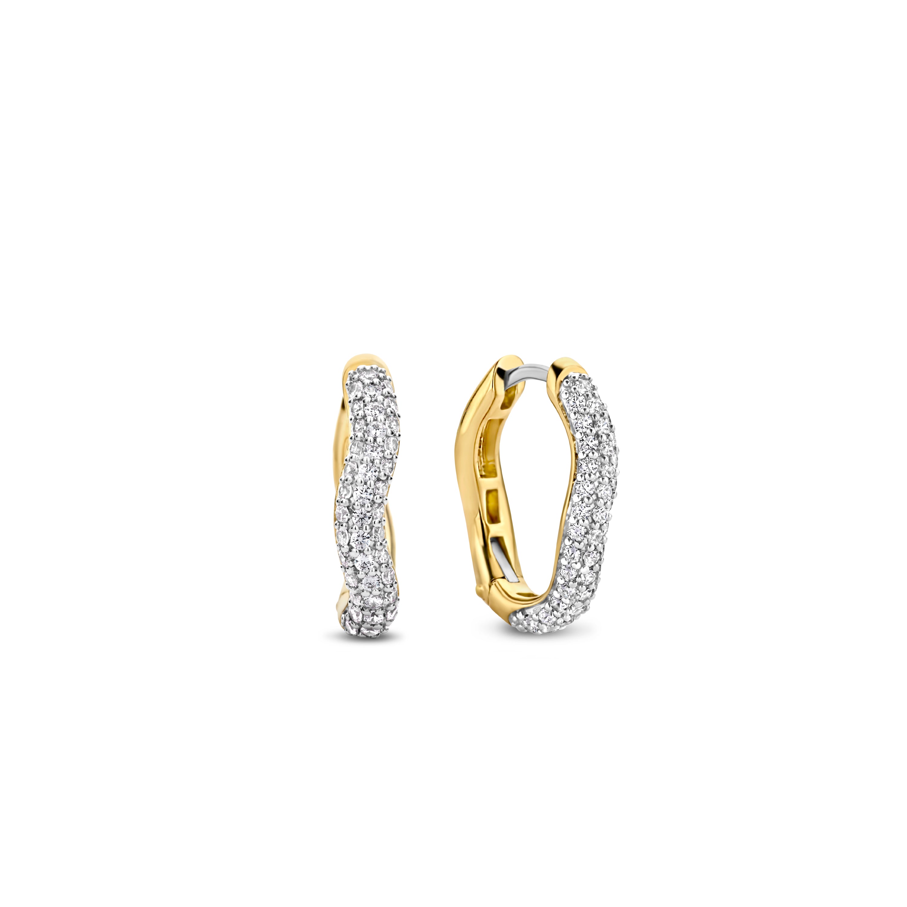 Wave Pave Huggie Earrings