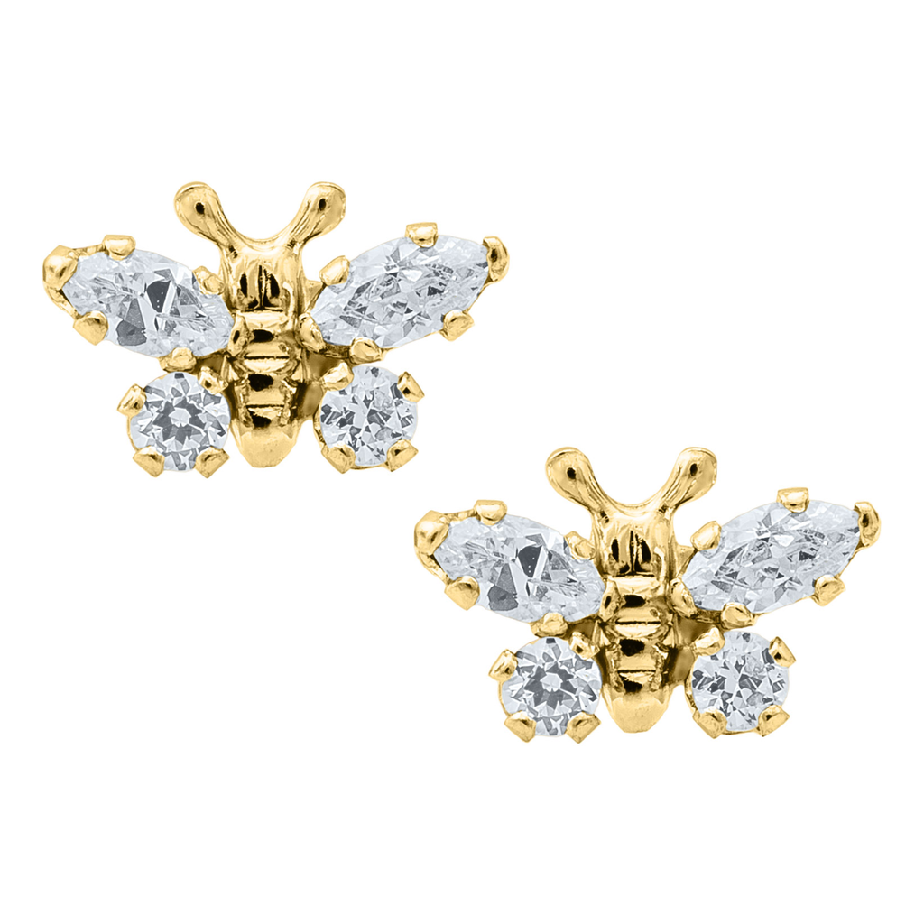 Butterfly Zirconia Kids Stud Earrings