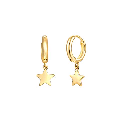 Star Dangle Huggie 10MM Earrings