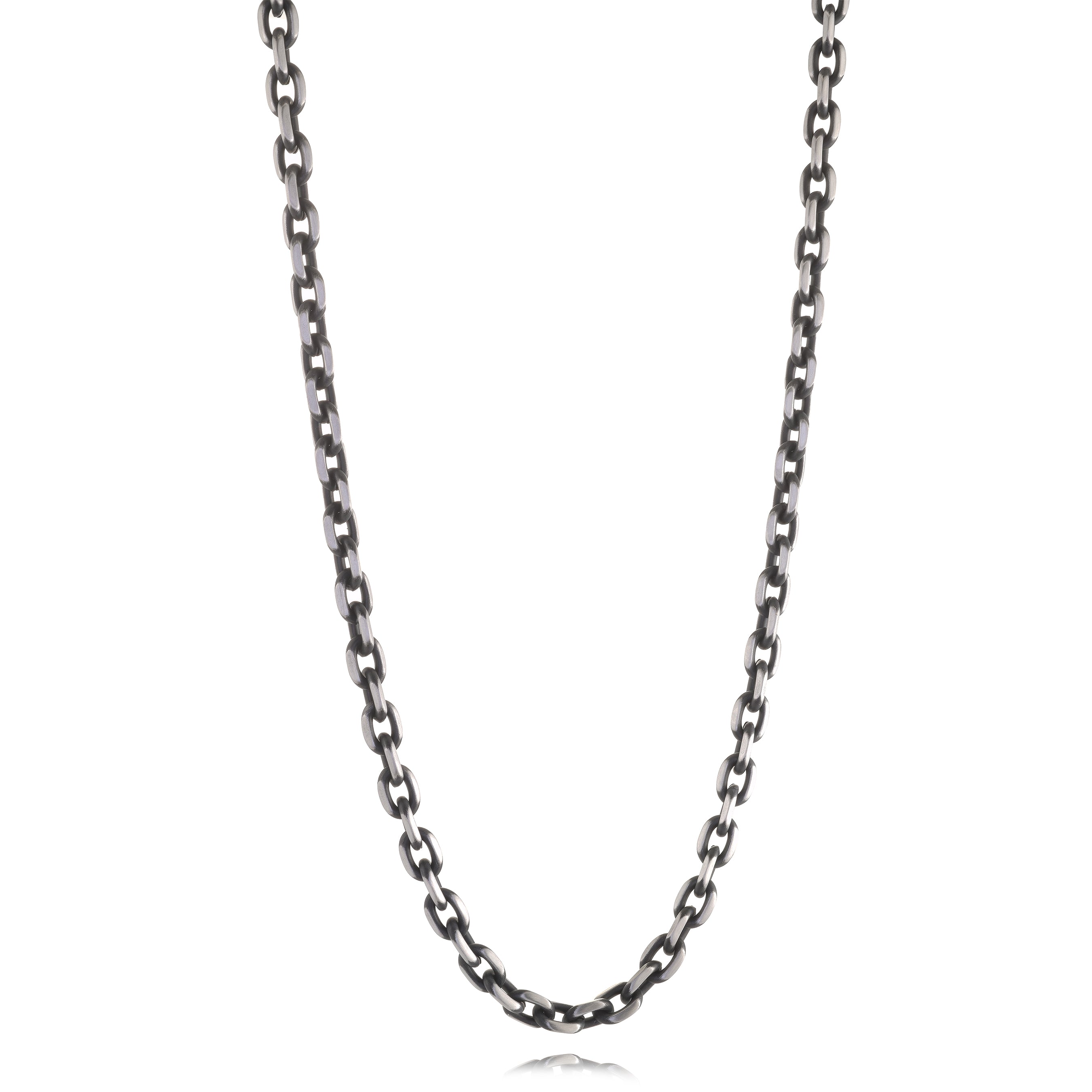 Black IP Steel Oval Link Chain