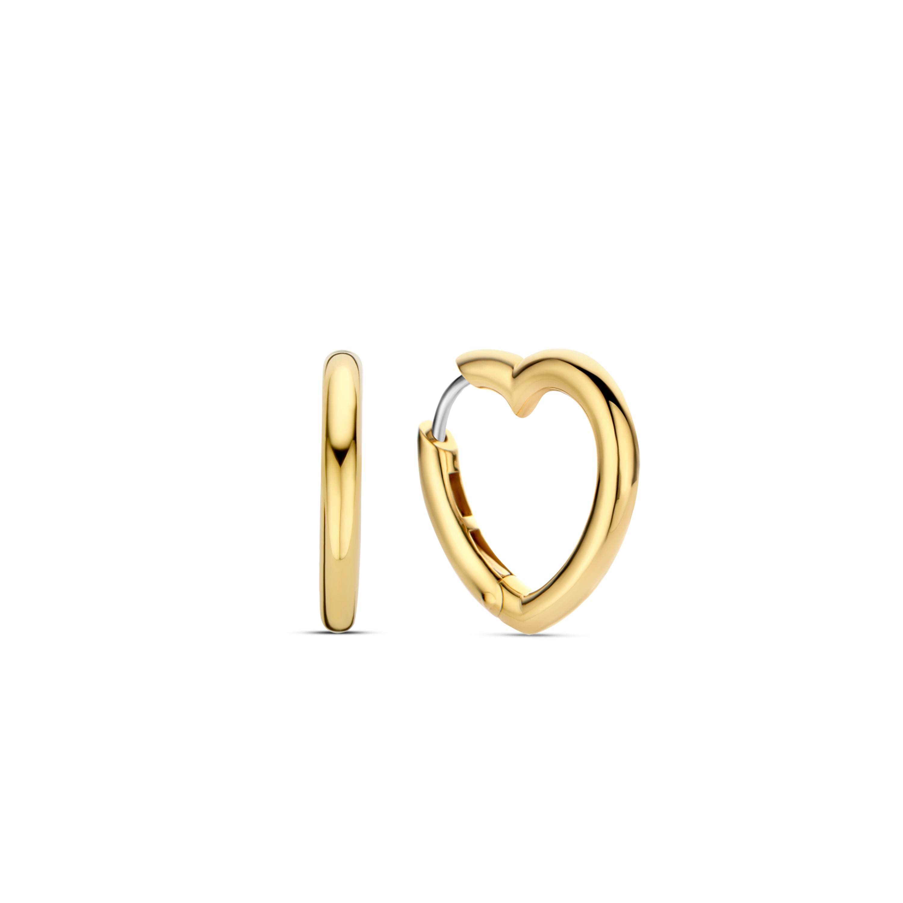 Heart Shape 20mm Golden Huggie Earrings