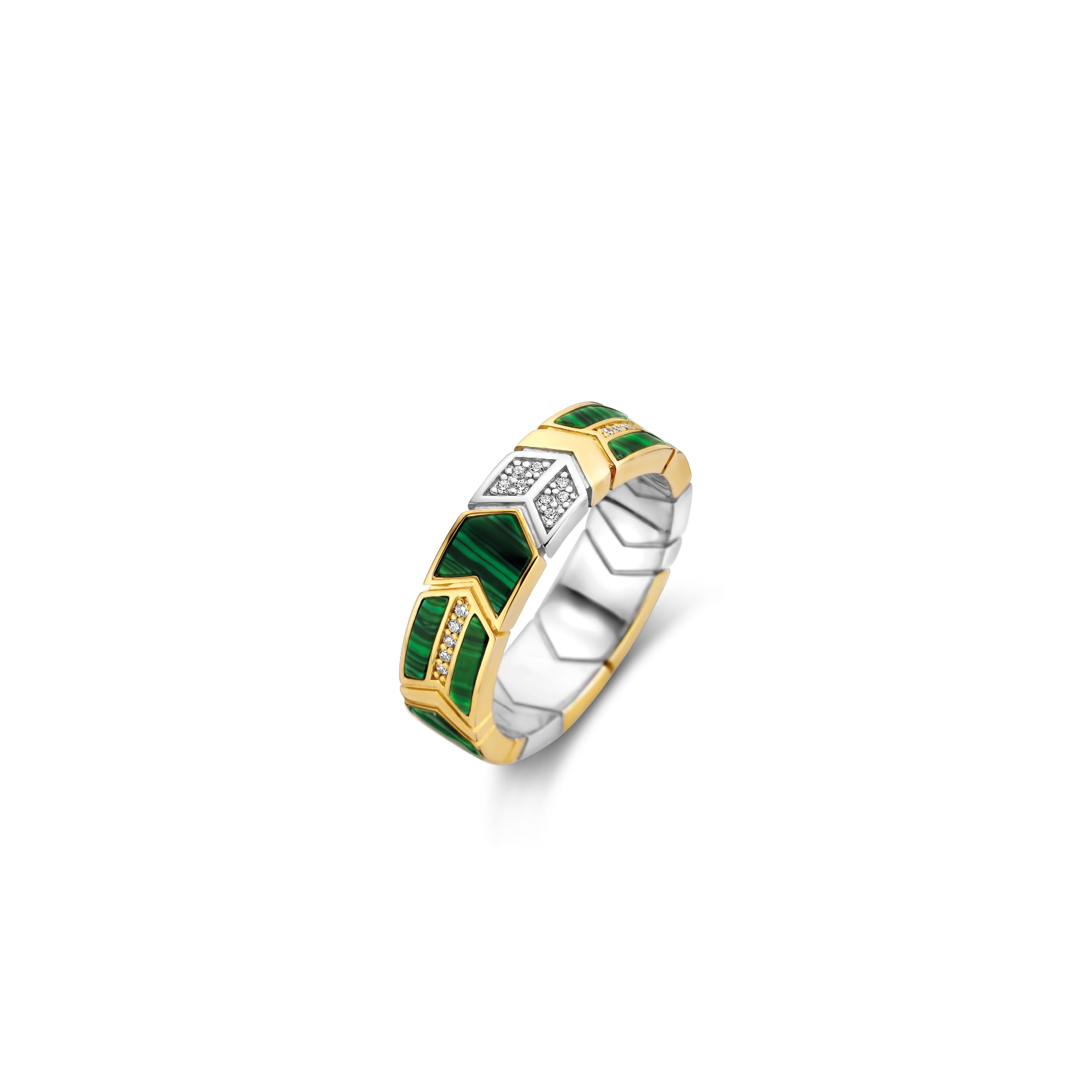 Green Malachite Arrow Pattern Ring