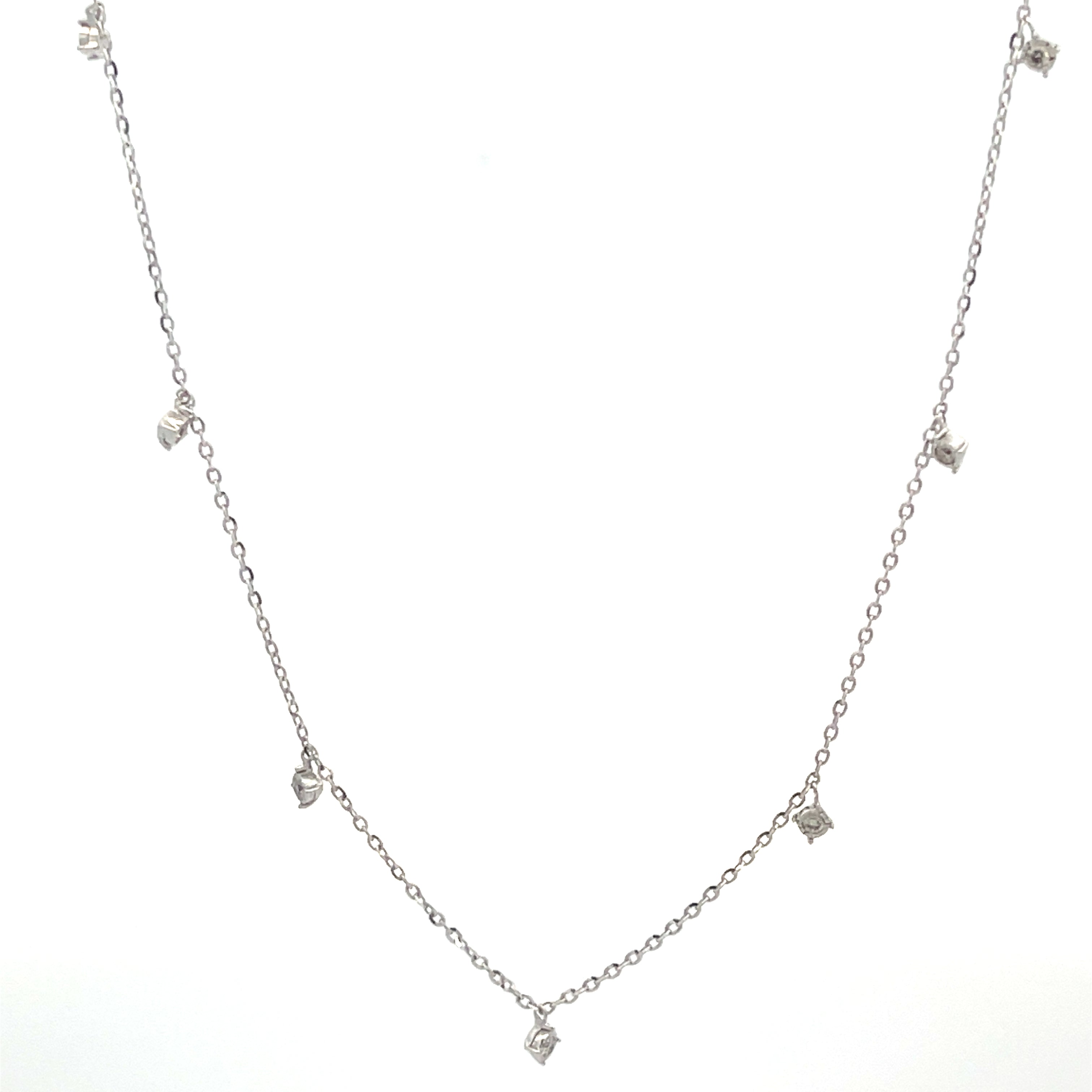 Nine Diamond Dangle Necklace