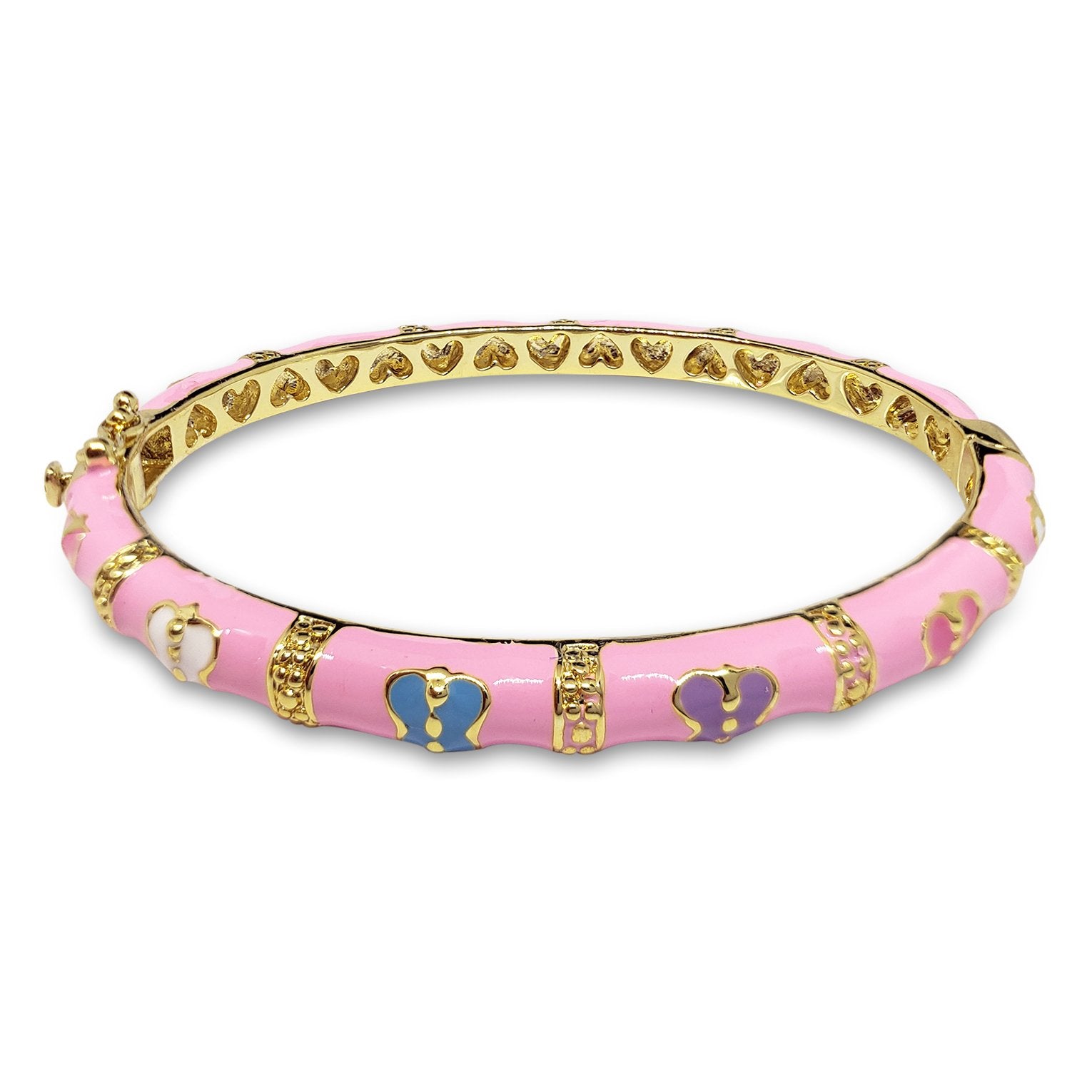 Pink MultiColor Butterfly Kids Bangle Bracelet