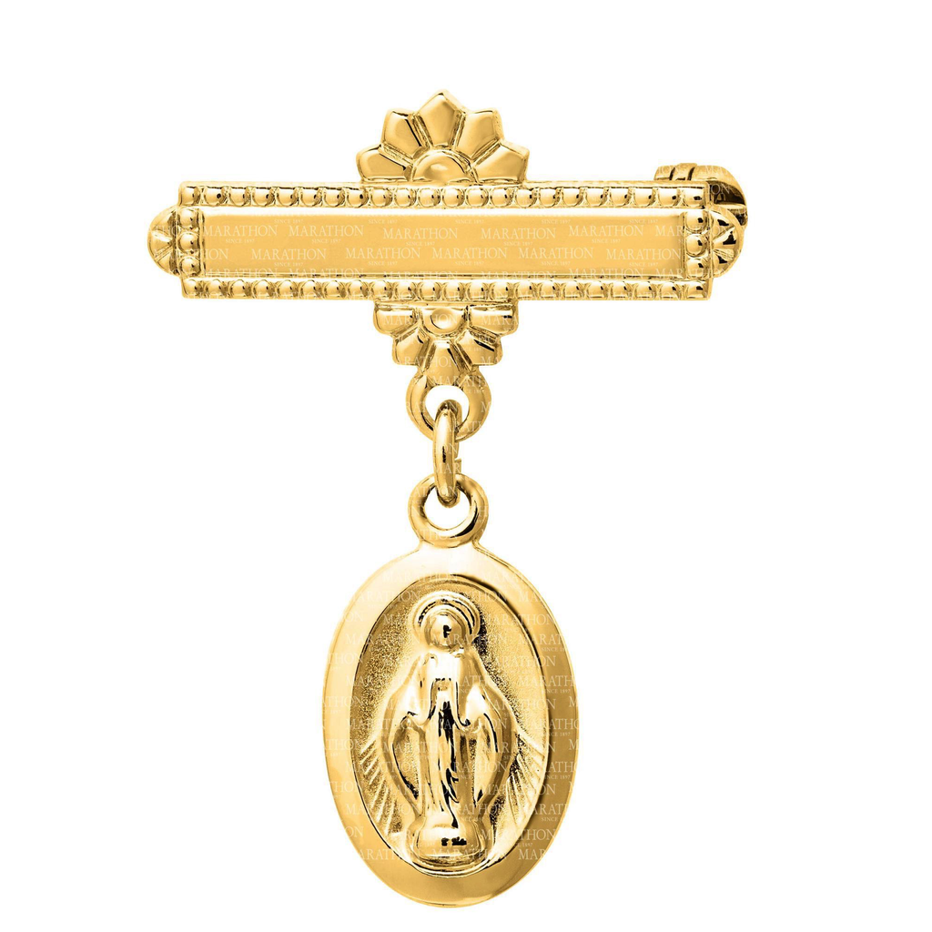 Virgen Milagrosa Baby Pin 14K