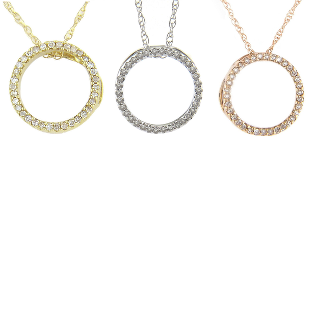 Open Circle Diamond Necklace