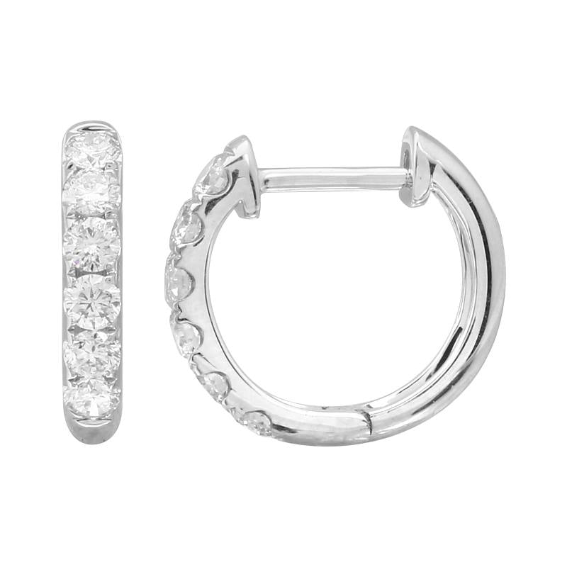 12MM Diamond Huggie Earrings