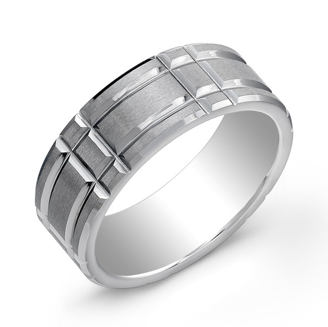 Tungsten Rectangular Cut 8mm Ring