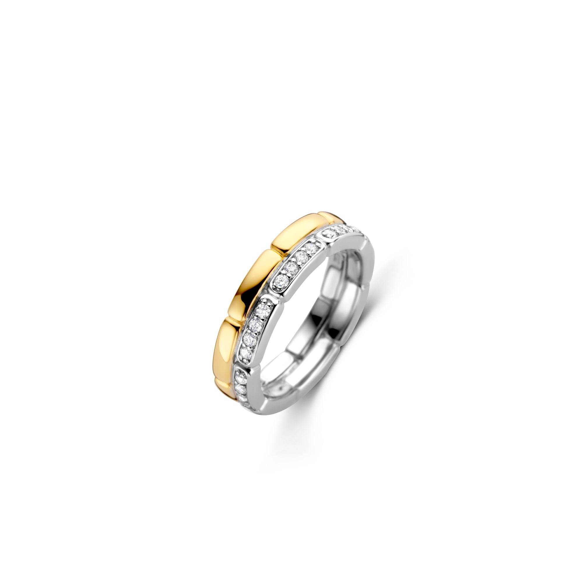 Link Double Golden Pave Ring