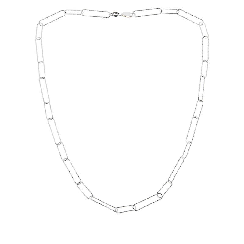 Diamond Cut Silver Paperclip Chain