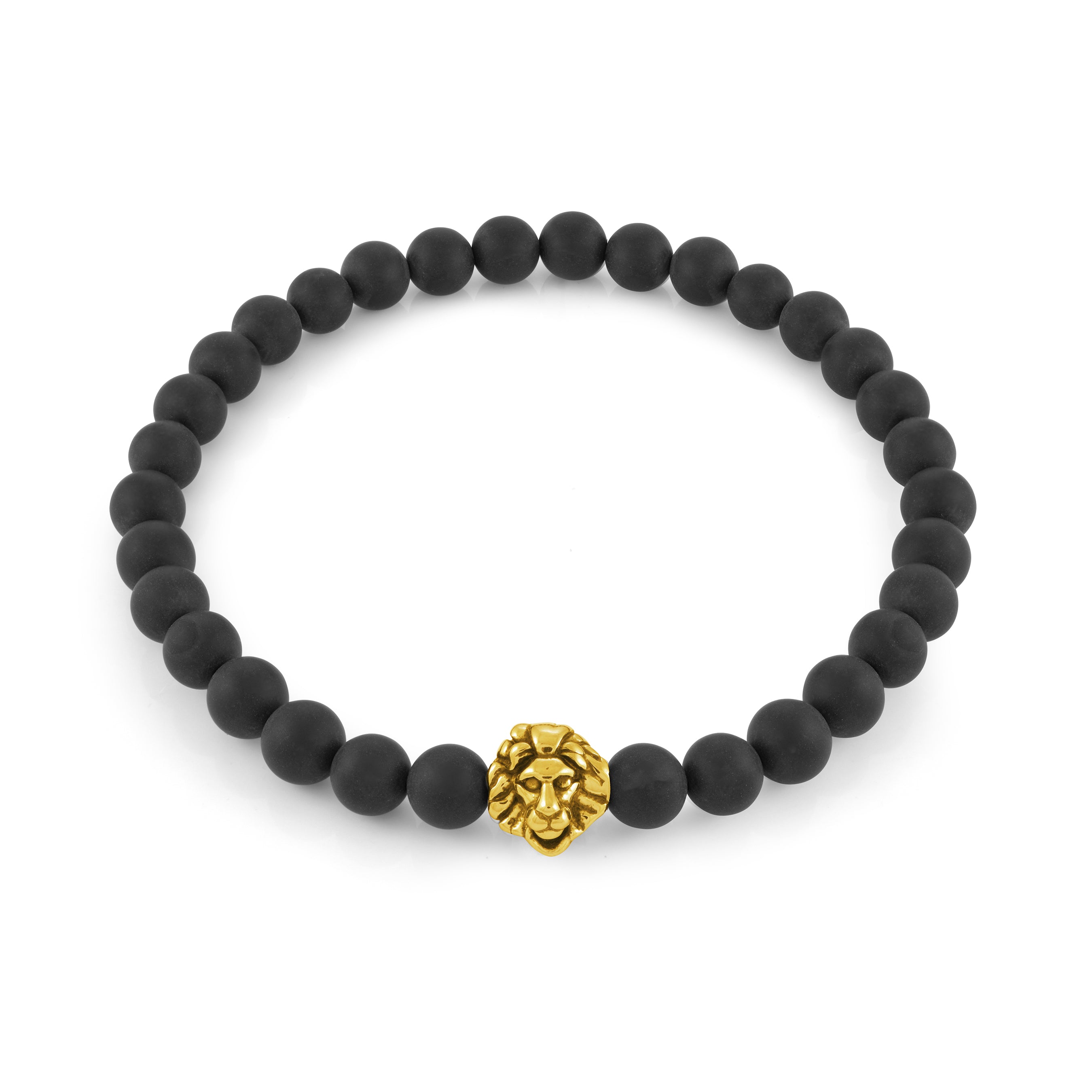 King of the Pack Yellow IP Steel Bead Bracelet