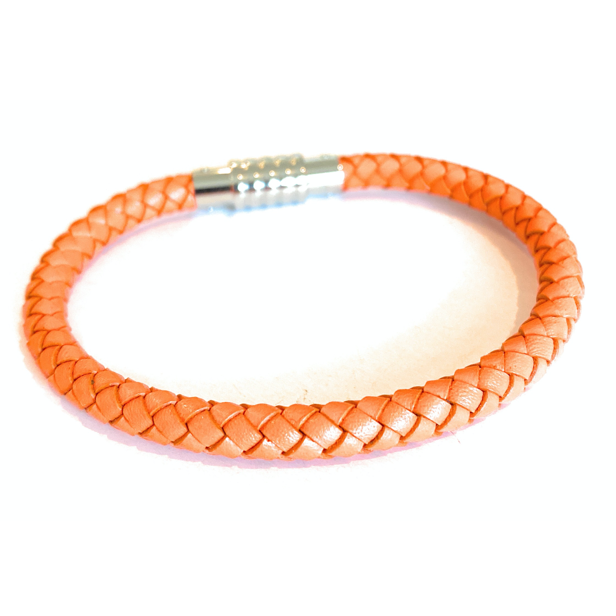 Orange Leather Bracelet