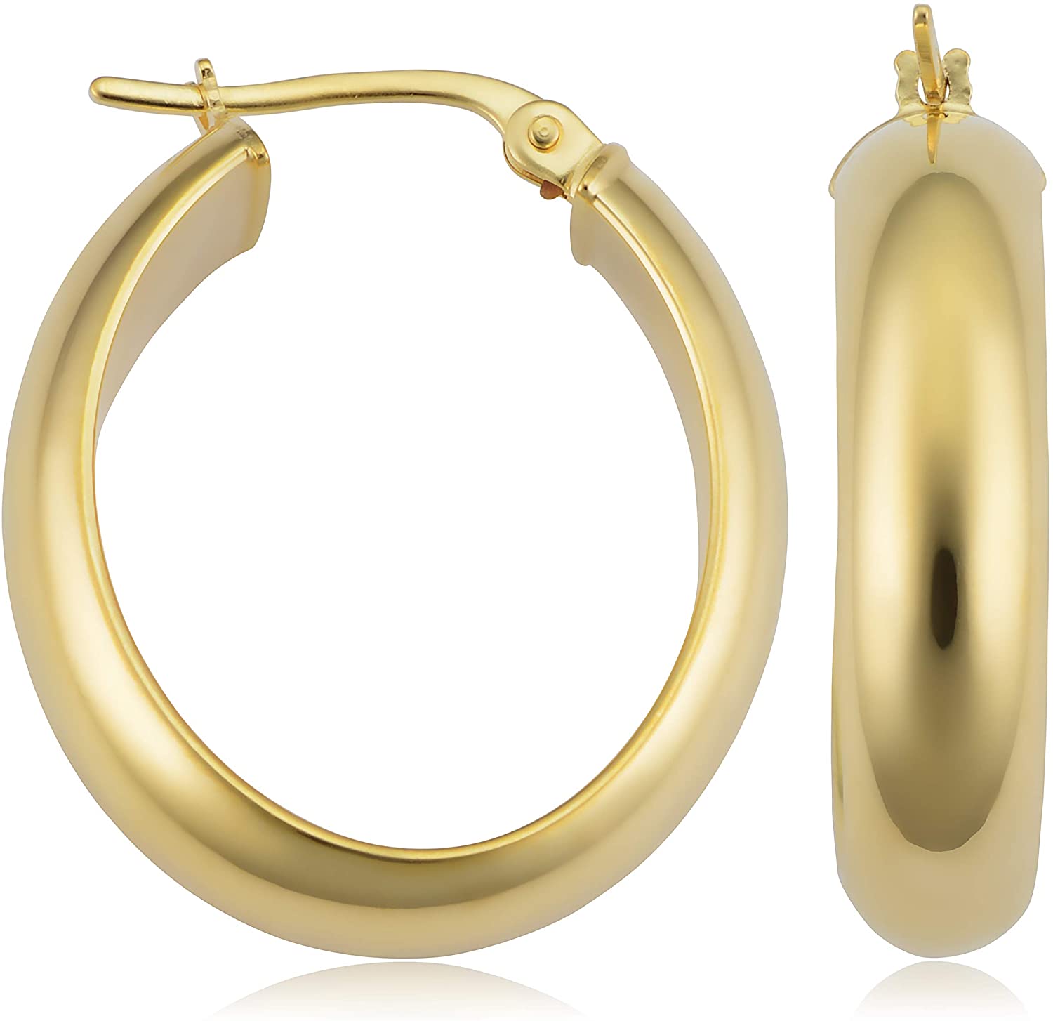 Oval Hoop 7MM Earrings