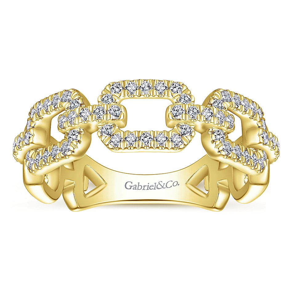 Diamonds Links Yellow Gold Ring