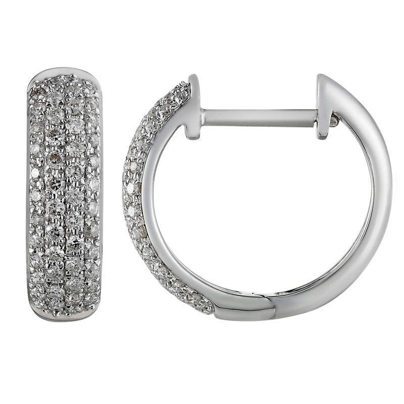 14MM Diamond Pave Huggie Earrings