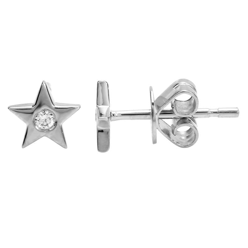 Star Diamond Center White Gold Earrings