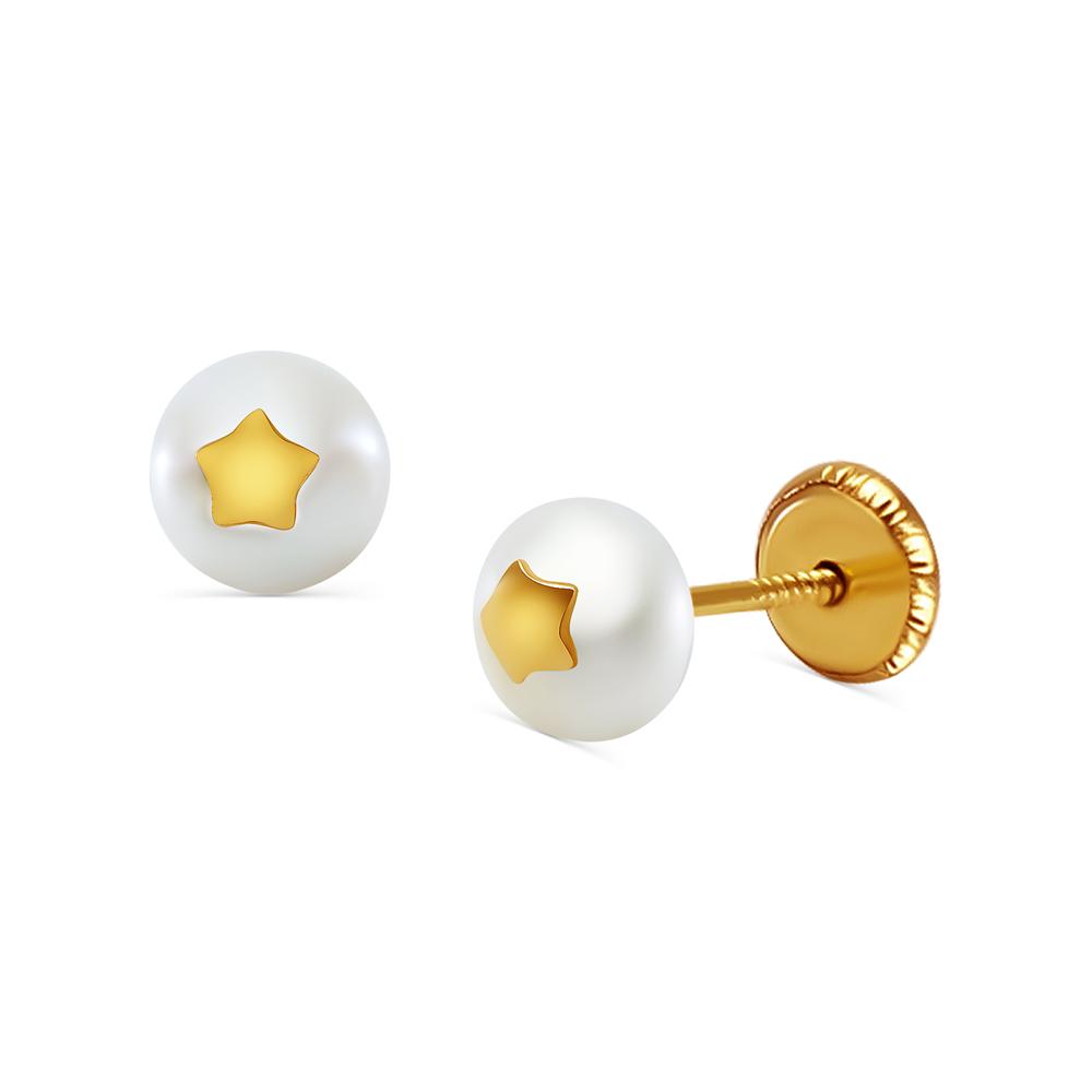 6MM Pearl Star Stud Earrings