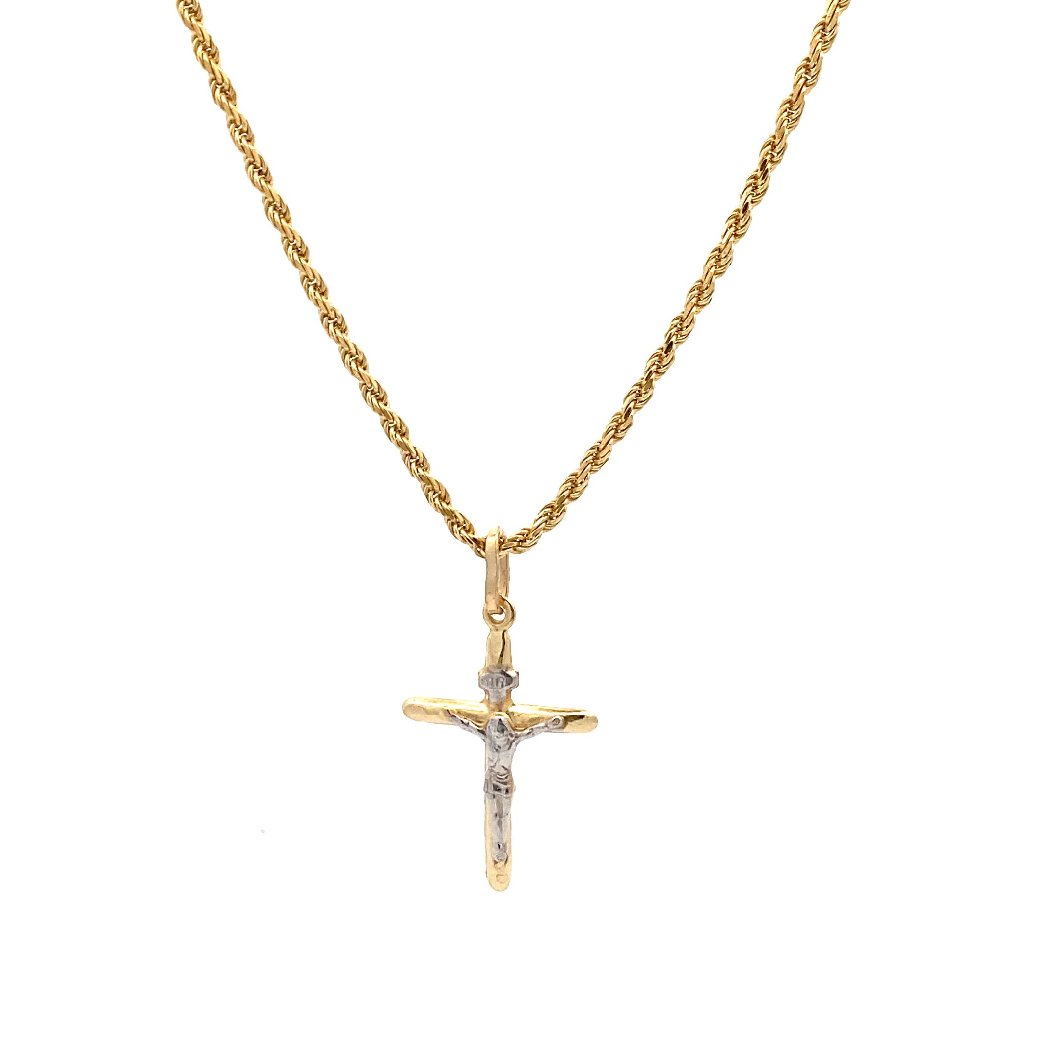 Crucifix 25MM Two Tone Hollow Pendant