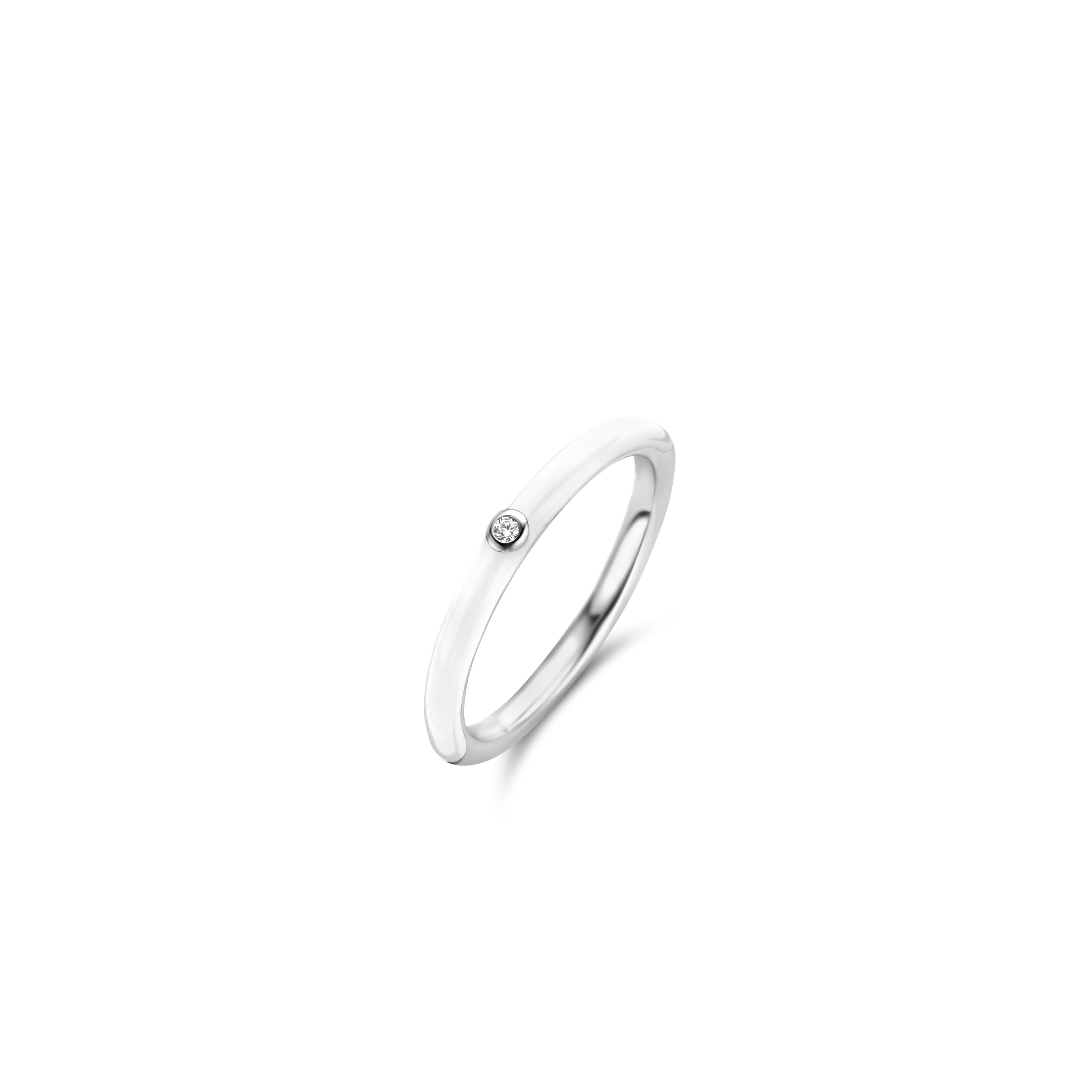 Radiant White Enamel Ring