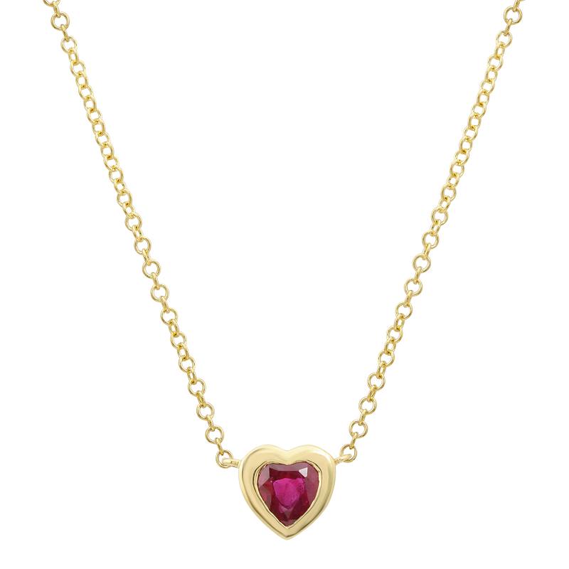 Red Ruby Heart Necklace