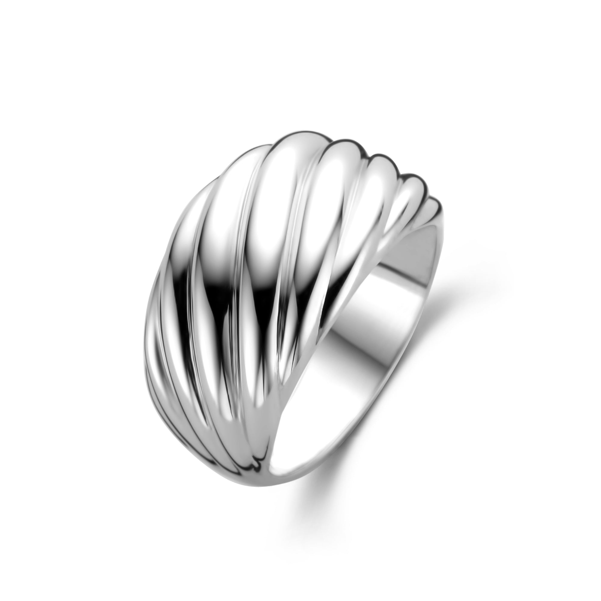 Wide Wave Silver Ring