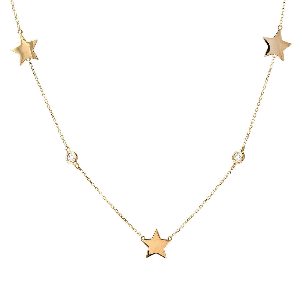 Star and Diamond Stations Necklace