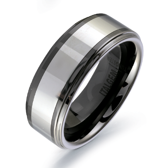 Tungsten Carbide Ceramic 8mm Ring