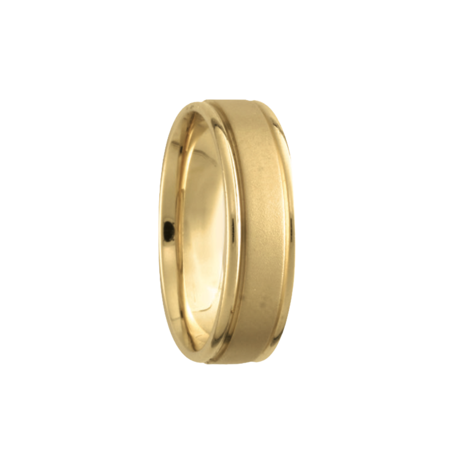 Brushed 6mm Yellow Gold Band